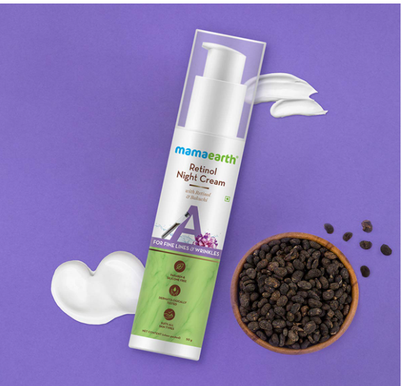 Mamaearth Retinol Night Cream For Women with Retinol & Bakuchi for Anti Aging, Fine Lines and Wrinkles – 50 g - Image 2