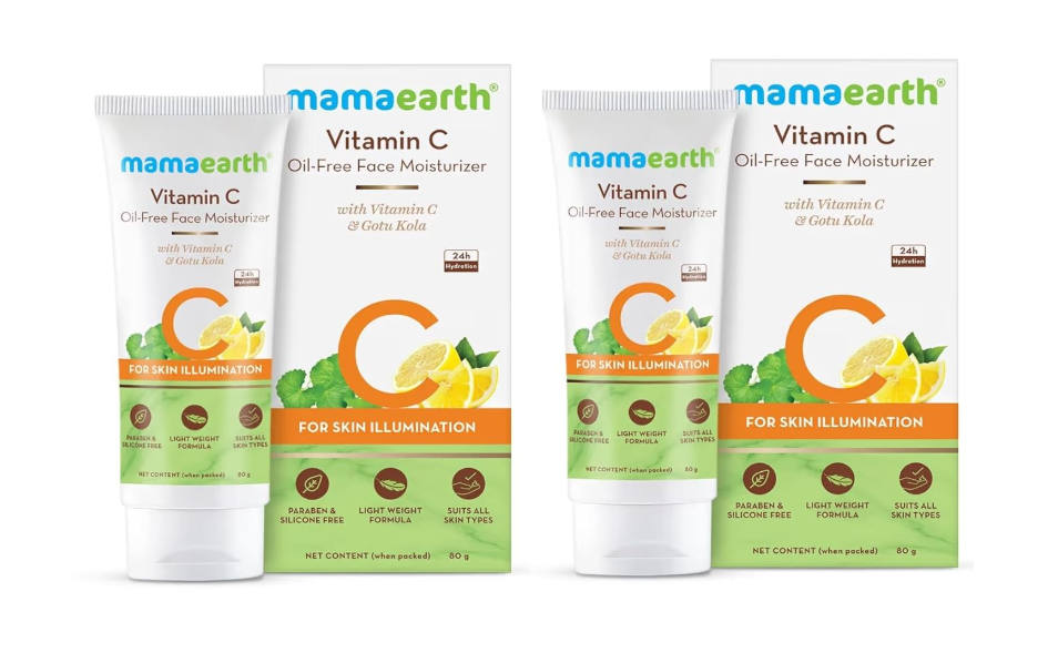 Mamaearth Vitamin C Oil-Free Moisturizer For Face with Vitamin C & Gotu Kola for Skin Illumination – 80 g (Pack of 2)