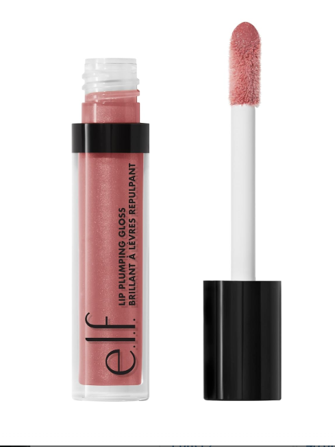 e.l.f. Lip Plumping Gloss, High-Shine Liquid Lip Color, Creates Fuller Lips & Plumper Pout, Moisturizing Formula, Mauve Lady, 0.09 Fl Oz