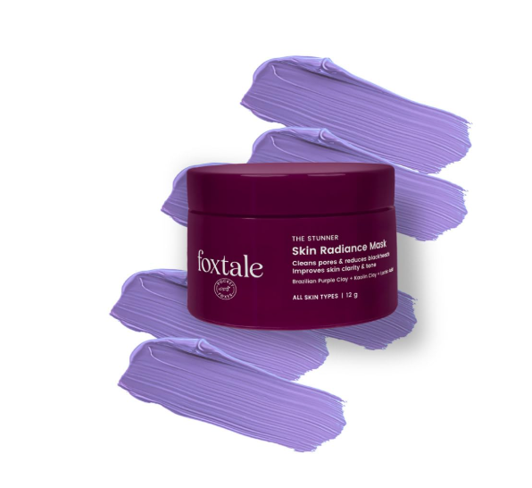 Foxtale De-Tan Face Mask for Glowing Skin | Mini Pack for Travel | Clay Mask with Lactic Acid for Tan Removal, Reduction in Blackheads, Instant Brightening | New-Age Ubtan Face Pack for All Skin Types | Men & Women – 12g