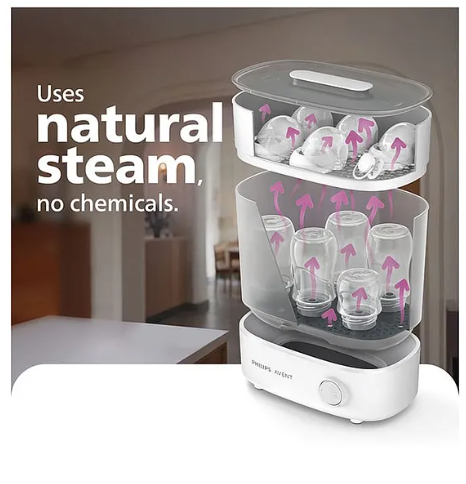 Avent Philips Advanced Electric Steam Sterilizer | Kills 99.9%* germs in 10 mins Cycle with Natural Steam Sterilization I Stays Sterile up to 24hrs - Image 2