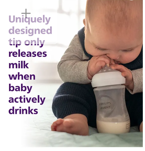 Avent Natural Response 260 ml Baby Feeding Bottle | Uniquely Designed Nipple releases milk only when baby drinks | Pack of 2 - Image 2