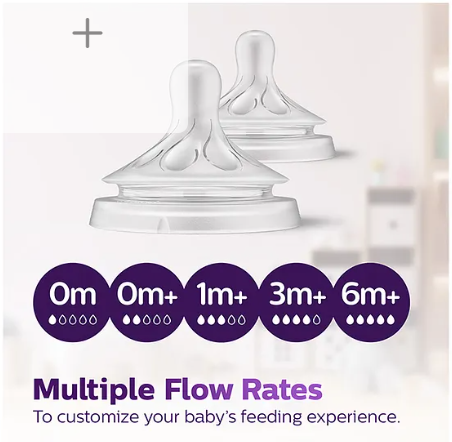 Avent Natural Response 125 ml Baby Feeding Bottle | Uniquely Designed Nipple releases milk only when baby drinks | Pack of 1 (Packaging May Vary) - Image 4