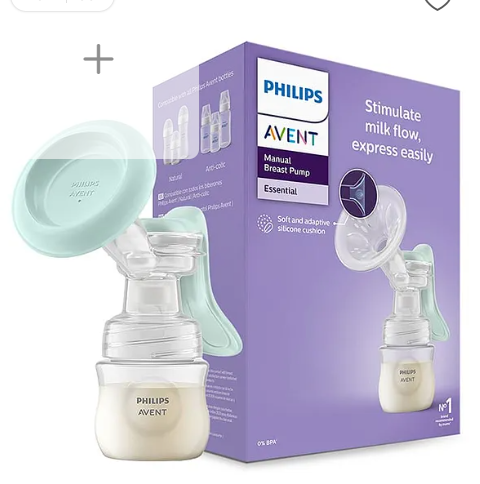 Avent Philips Soft & Gentle Single Manual Breast Pump, Easy Silicone Massage Cushion & Ergonomic handle