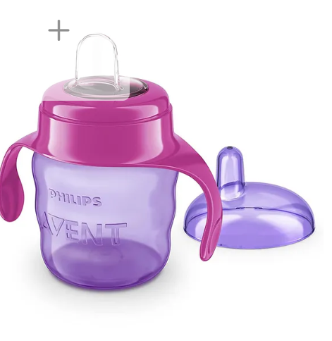 Avent Philips Silicone Spout Cup with Handle, 200ml | 6months+ | (Color May Vary)