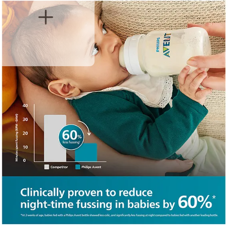 Avent Philips Anti-Colic 260ml Baby Feeding Bottle | Ideal for 1months+ | Pack of 2 - Image 2