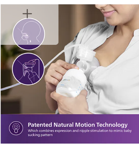 Avent Philips Electric Breast Pump | Natural Motion Technology | 8+16 Expression & Stimulation settings | 3X Faster Expression | One Size Fits all - Image 3