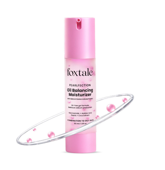 Foxtale Oil-Balancing Gel Moisturizer for Oily Skin with Niacinamide, 50ml Non greasy, Lightweight, Quick Absorbing, Won't clog pores, grease free, Reduce Excess Oil, Combination, Cica, men, women