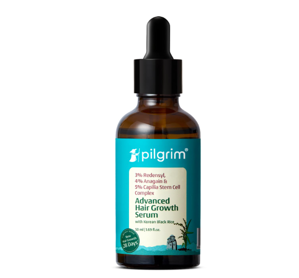 PILGRIM Redensyl 3%+Anagain 4% Advanced Hair Growth Serum For Scalp (50Ml) With Rosemary & Korean Black Rice, Controls Hair Fall, Stimulates, Increases Hair Density|Hairgrowth Serum For Unisex