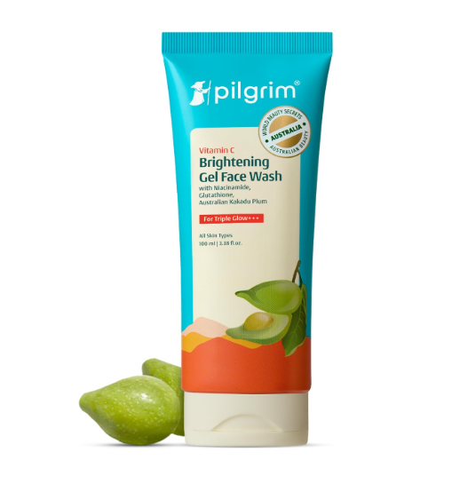 Pilgrim Australian Vitamin C Gel Face Wash for Glowing Skin with Kakadu Plum & Niacinamide | Tan Removal, Brightens & Reduces Pigmentation, Gentle Exfoliation | All SKin Type | 100 ml