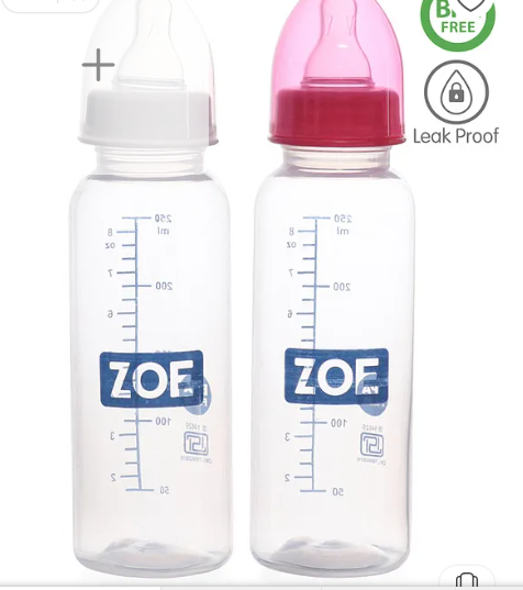 ZOE Zoe PP Feeding Bottle Pack Of 2 Pink And White - 250 ml - Image 2