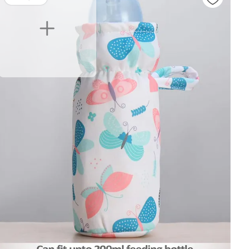 ZOE Zoe Bottle Cover Butterfly Print Medium - Fits Upto 200 ml Bottle - White