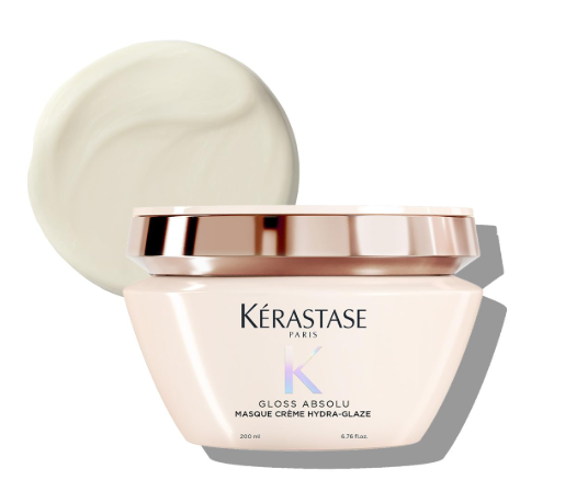 Kérastase Gloss Absolu Crème Anti-Frizz Mask For Bouncy, Glossy Hair | Medium to Thick Hair | 4-Days Anti-Frizz | With Hyaluronic & Glycolic Acid, Wild Rose-In-Oil | 200ml