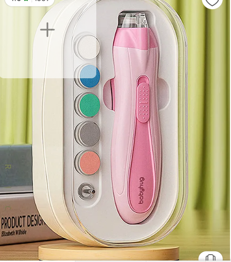Babyhug 7-in-1 Electric Baby Nail Trimmer and Grooming Set Pink| Newborns, Infants & Toddlers Safe| Ergonomic Grip| BPA Free| Anti-Slip Grip| Dust-Cover Case