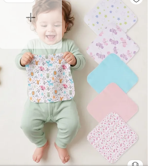 Babyhug 100% Cotton Wash Cloth Pack of 6 - Multicolor