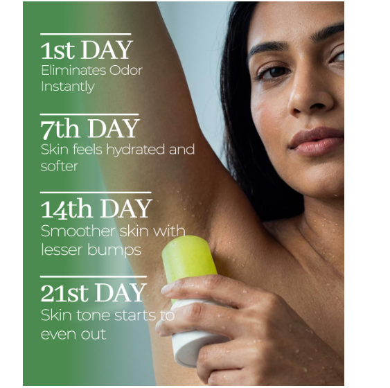 Phitku Crystal Roll On with Aloe Vera | Natural Alum | Brightens Dark Underarms, Kills Bacteria | Fragrance-Free & Alcohol Free | Men & Women | 100g - Image 2