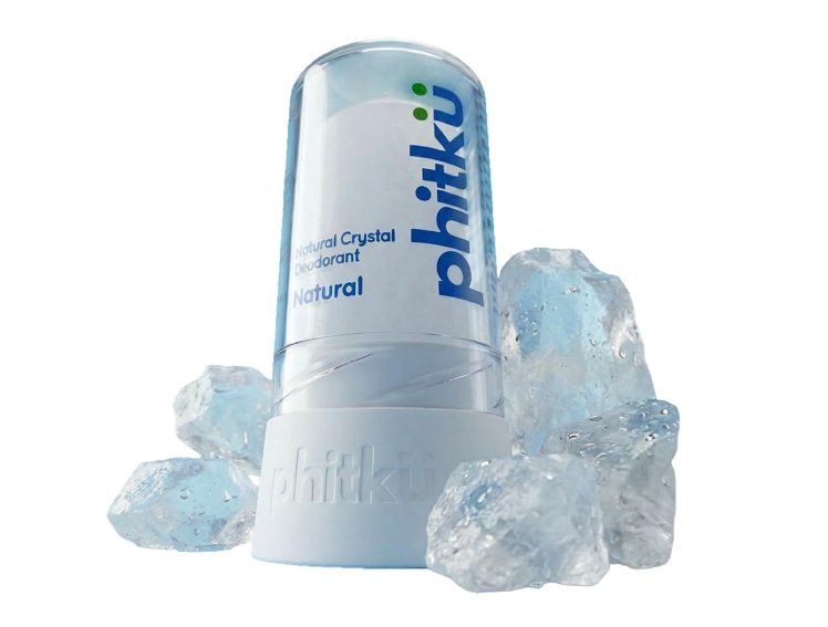 Phitku Crystal Roll On | Natural Alum | Brightens Dark Underarms, Kills Bacteria | Fragrance-Free & Alcohol Free | Men & Women | 100g