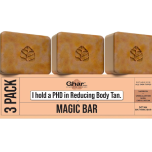 Ghar Soaps Sandalwood & Saffron Magic Bar For Bath (300 Gms Pack Of 3) | Paraben Free | Chandan & Kesar Bath Soap | Handmade Soaps For Glowing | Skin Brightening Soap For Men & Women