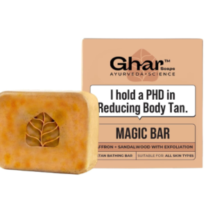 Ghar Soaps Sandalwood & Saffron Magic Soaps For Bath (100 Gms Pack Of 1) | Paraben Free | Chandan & Kesar Bath Soap | Handmade Soaps For Glowing | Skin Brightening Soap For Men & Women