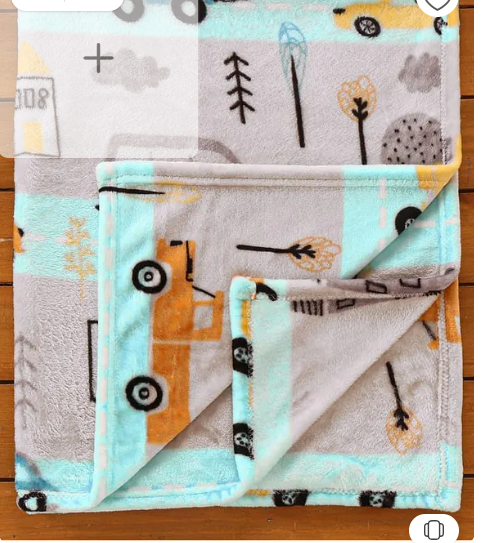 Babyhug Lightweight Single Ply Mink Blanket City Print - Grey - Image 2