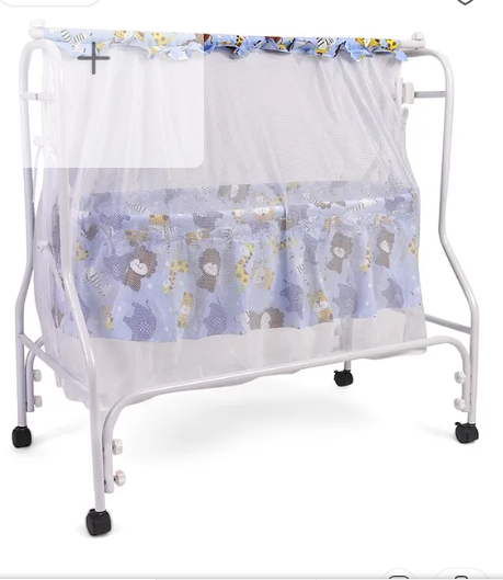 Babyhug Cozy Nest Cradle With Mosquito Net - Blue