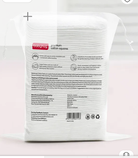 Babyhug Ultra-Soft Cotton Squares| Gentle for Baby Skin| Pack of 60| For Nappy & Body Cleaning| Re-sealable Pack| Hygienic & Disposable - Image 2