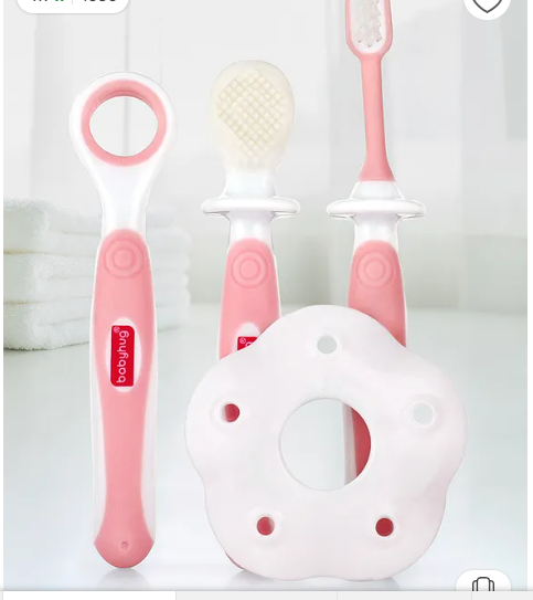 Babyhug 3 Stage Oral Care Set Cum Training Toothbrush - Pink