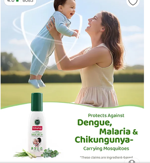 Babyhug Natural Mosquito Repellent Fabric Roll On - 8 ml - Image 2