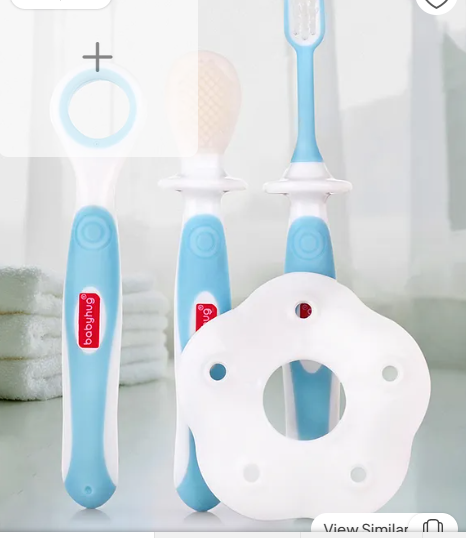 Babyhug 3 Stage Oral Care Set Cum Training Toothbrush - Blue - Image 2