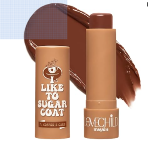 Lovechild Masaba Hydrating Lip Balm, SPF 22 UV Protection, Brown Tinted Vegan Lip Care With Shea Butter, Vitamin E & Almond Oil, Repairs Dry, Chapped Lips, Coffee & Cake, 4.5 g