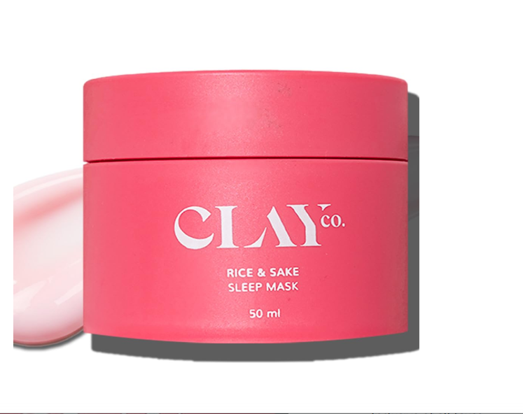 Clayco Hydrating Rice & Sake Sleep Mask | Clay Face Mask for Glowing Skin | Japanese Skincare Collagen Mask | Sulfate-Free Vegan Night Cream For Women | Best Skin Care Product For Glass Skin