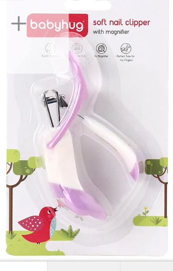 Babyhug Nail Clipper with Magnifier for Newborns & Toddlers Purple | Safe | Precise | Zoom Lens | Gentle | Manicure | Pedicure - Image 2