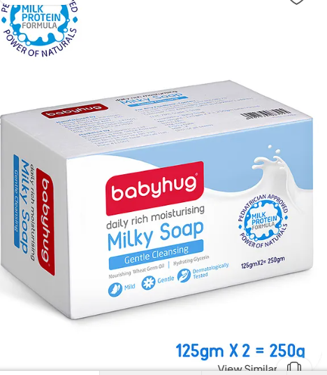 Babyhug Milk Protein Formula Daily Rich Moisturising Milky Soap - 125 gm x 2