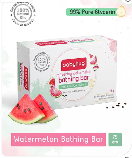 Babyhug Refreshing Watermelon Glycerin Bathing Bar - 75 g