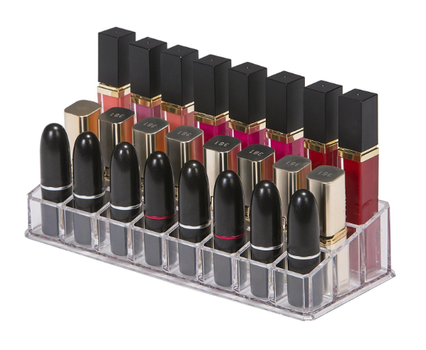 INOVERA (LABEL) 24 Compartment Makeup Lipstick Storage Holder Organizer Case, Pack of 1, Transparent
