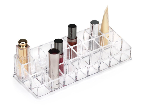 INOVERA (LABEL) 24 Compartment Makeup Lipstick Storage Holder Organizer Case, Pack of 1, Transparent - Image 2