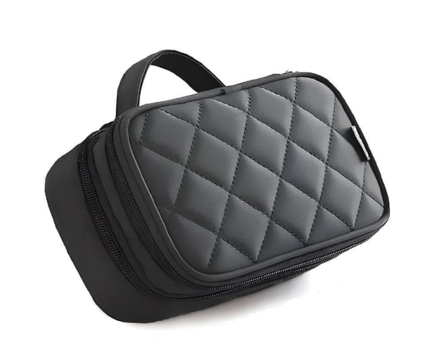 KUKLAR Black Polyester Waterproof Multifunctional Extra Large Cosmetic Bag for Women, Makeup Bag for Travel, Cosmetic Bag Pouch, Makeup Organizer Perfectly Fit in Any Suitcase Or Big Bag (Black-M)