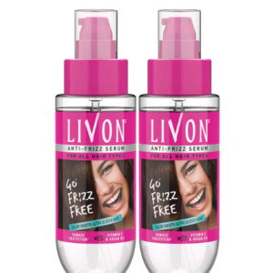 Livon Serum for Frizz-free, Smooth Hair, with Argan Oil & Vitamin E, 50ml, Pack of 2