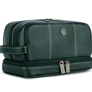 Hammonds Flycatcher Genuine Leather Toiletry Bag for Men and Women Cosmetic Organizer Bag, Travel Organizer Pouch, Shaving Kit Bag for Men Toiletry Pouch for Men with Multiple Pockets - Green