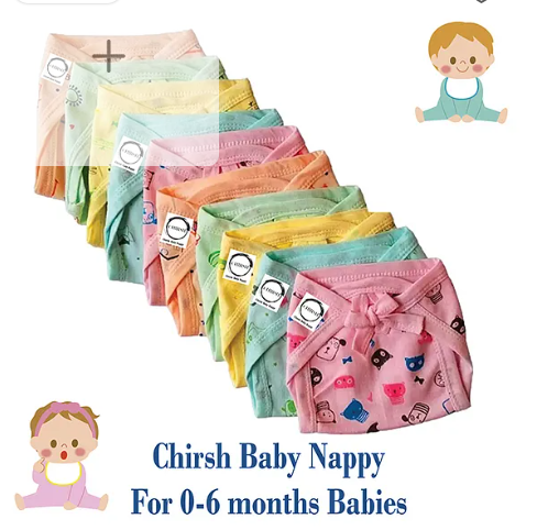 Chrish Washable Reusable 10 Hosiery Cotton Langot Pack of 10 Large - Multicolor