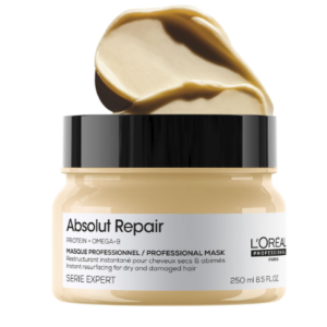 L'Oréal Professionnel Absolut Repair Mask for Dry & Damaged Hair - 250ml | Professional mask for Strengthening and Repairing Hair, With Protein & Omega-9, For Men & Women