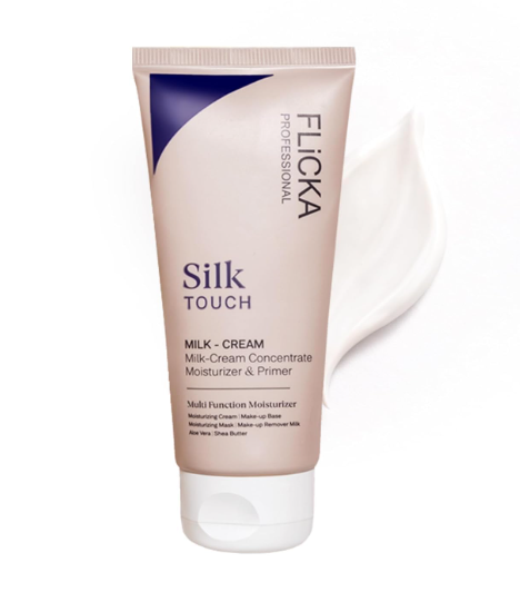 FLiCKA Silk Touch 3 in 1 Moisturizer and Primer for Face | Hydrating, Lightweight, Long-Lasting | Pore Minimizer | Dermatologically Tested | All Skin Types | Makeup Base | 60g | Cruelty-Free (Pack of 1)