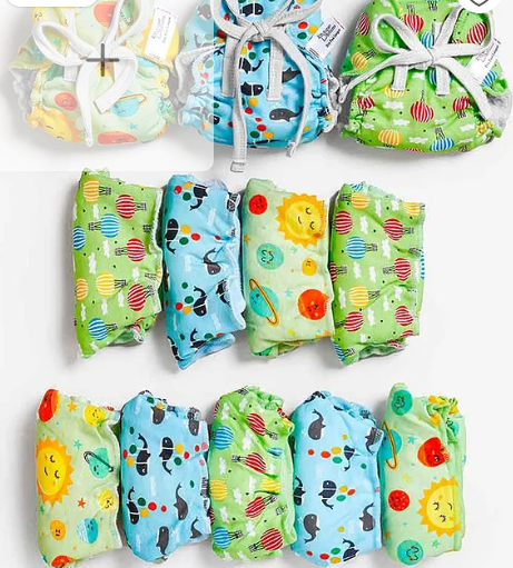 SuperBottoms First Love Premium DryFeel Langot for 0-9M Babies | 100% Cotton Padding | Day Dreamer | Pack of 12 | 5-10kg
