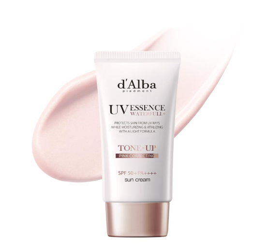 d'alba Piedmont Italian White Truffle Waterfull Tone-Up Sunscreen, Vegan Skincare, Tinted Moisturizer With Spf 50+ Pa++++, Glowy Sunscreen For Sensitive Skin - 50ml