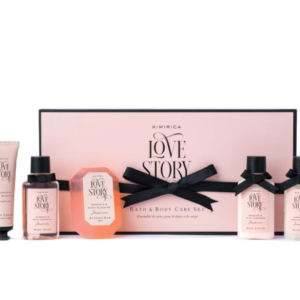 Kimirica Kimirica Love Story Luxury Bath and Body Care Gift Set Box | Bath Salt, Body Wash, Body Lotion, Bathing Bar and Hand cream | Pack of 5 | For Men and Women | Pampering Kit for Birthday ,Anniversary & All Special Occasions | Premium Gift Packaging 100% Vegan