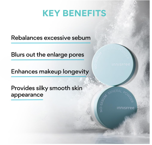 Innisfree No Sebum Mineral Natural Powder 5g | Korean Setting Powder for Face | Oil Control for Oily Skin, Makeup Fixer, Reduces Hair Greasiness, Mattifying, Long-Lasting, Compact, Loose Powder - Image 2