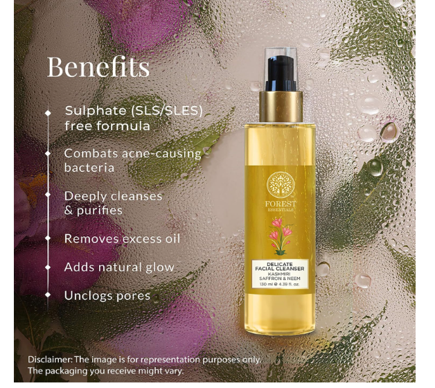 Forest Essentials Ayurvedic Purifying Face Wash with Saffron & Neem | For Normal to Oily Skin | Sulphate Free - Image 2
