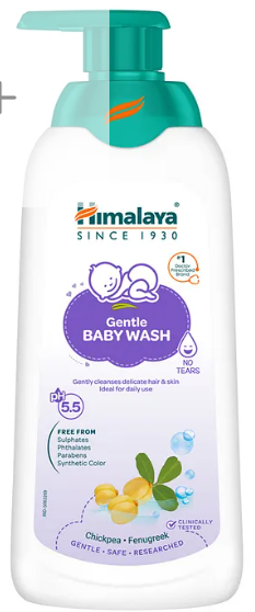Himalaya Babycare Himalaya Gentle Baby Wash with Chickpea, Fenugreek - 400ml |pH 5.5|No.1 Doctor Recommended brand|100% Soap Free|Safe for Newborns|Hypoallergenic