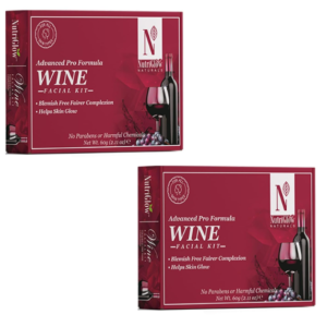 NutriGlow NATURAL'S Advanced Pro Formula Wine Facial Cleanup Kit For Glowing Skin With Goodness Of Red Grape Extracts, Blemish Free, All Type of Skin Solution for men & women, 60 gm ( Pack of 2 )