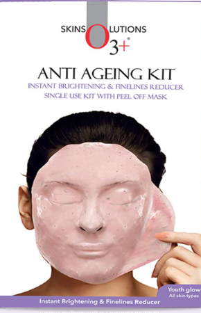 O3+ Anti Ageing Facial kit Brightening & Finelines Reducer With Peel off Mask 45gm